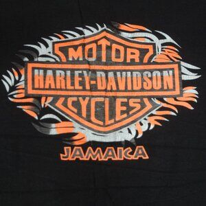 HARLEY-DAVIDSON MOTORCYCLES JAMAICA 2-SIDED - XL BLACK T-SHIRT L378